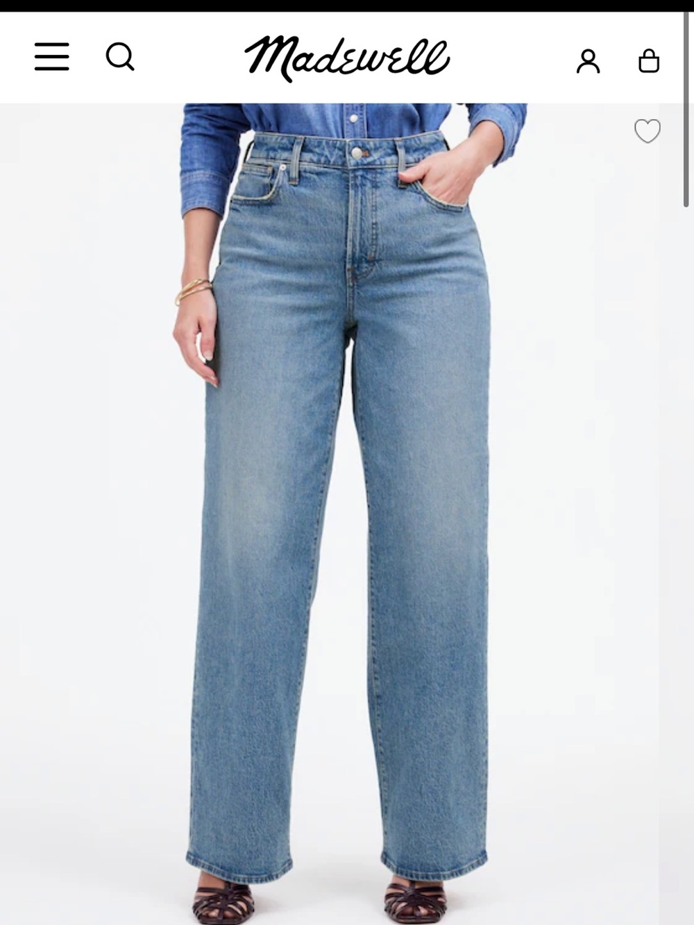 Madewell Light Blue Curvy Vintage Wide-Leg Jeans - Picture 5 of 7